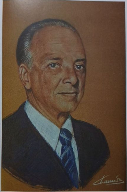 Retrato al pastel de Antonio Parra León, presidente del club en 1939 / 1945