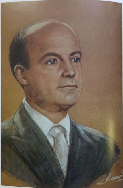 Retrato al pastel de Eloy Dávila Celis, presidente del club en 1940 / 1950