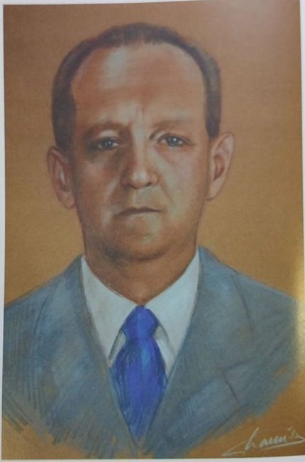 Retrato al pastel de Juan de Dios Celis P., presidente del club en 1942
