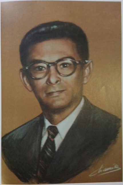 Retrato al pastel de Oscar Pacheco, presidente del club en 1946
