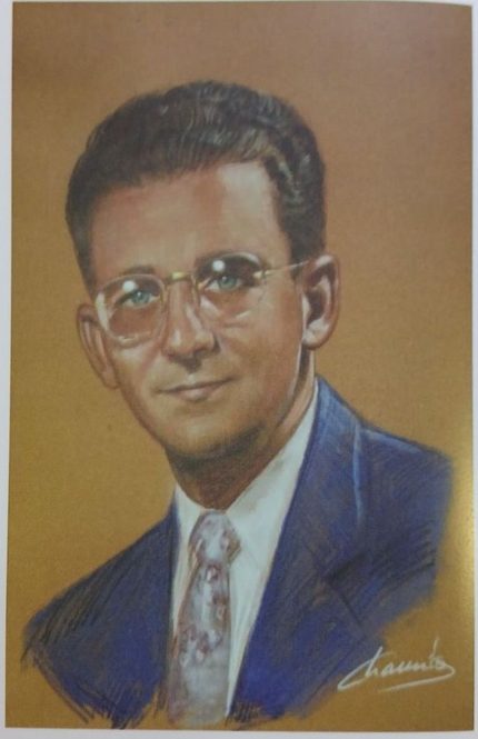 Retrato al pastel de Néstor Briceño Paredes, presidente del club en 1951