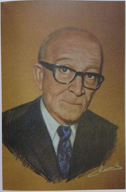 Retrato al pastel de Ramón Gómez Castro, presidente del club en 1954