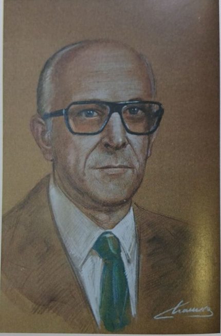 Retrato al pastel de César Paredes Briceño, presidente del club en 1956 / 1963