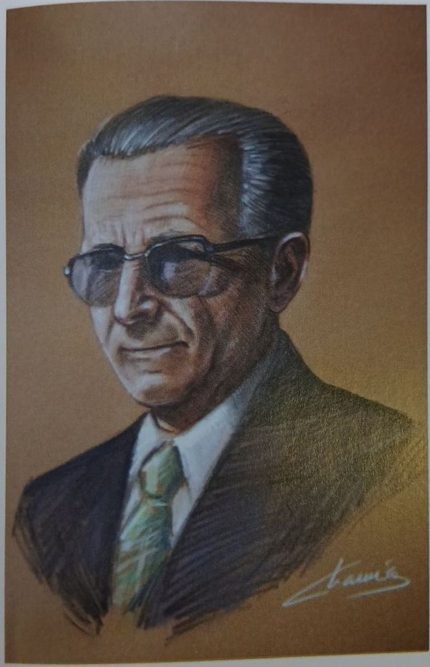 Retrato al pastel de Enrique Briceño Paredes, presidente del club en 1961-1962