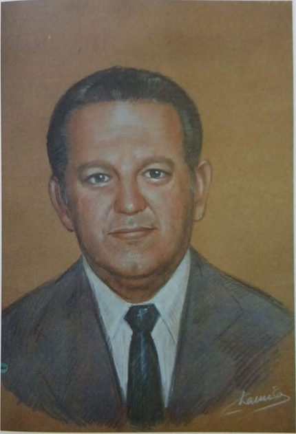 Retrato al pastel de Alonso Uzcátegui, presidente del club en 1973-1974 / 1996-1998