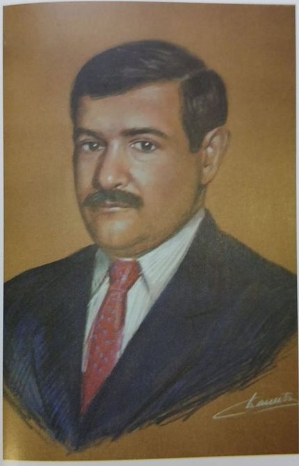 Retrato al pastel de Alberto Baena Jácome, presidente del club en 1976-1978 / 1991-1994