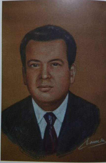 Retrato al pastel de Marcial Lacruz Lobo, presidente del club en 1978-1980