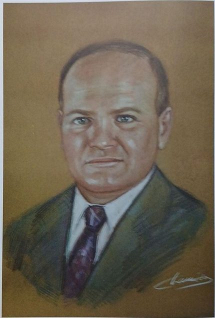 Retrato al pastel de Gerhard Schweikert V., presidente del club en 1983-1985 / 1989-1991
