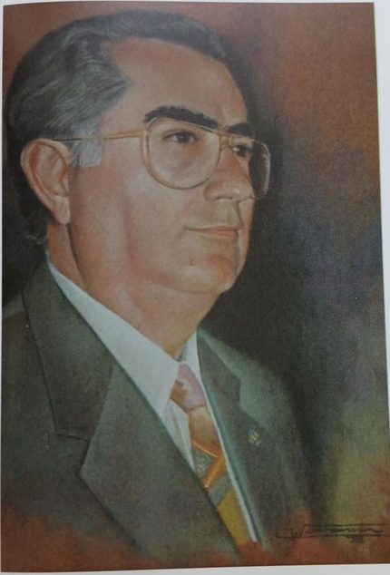 Retrato al pastel de Álvaro Sandia Briceño, presidente del club en 1996-1998