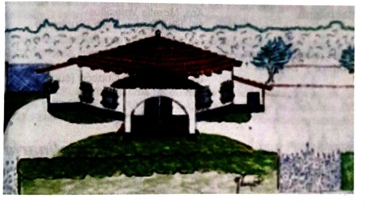 Dibujo de la primera sede del club, en la Avenida Urdaneta